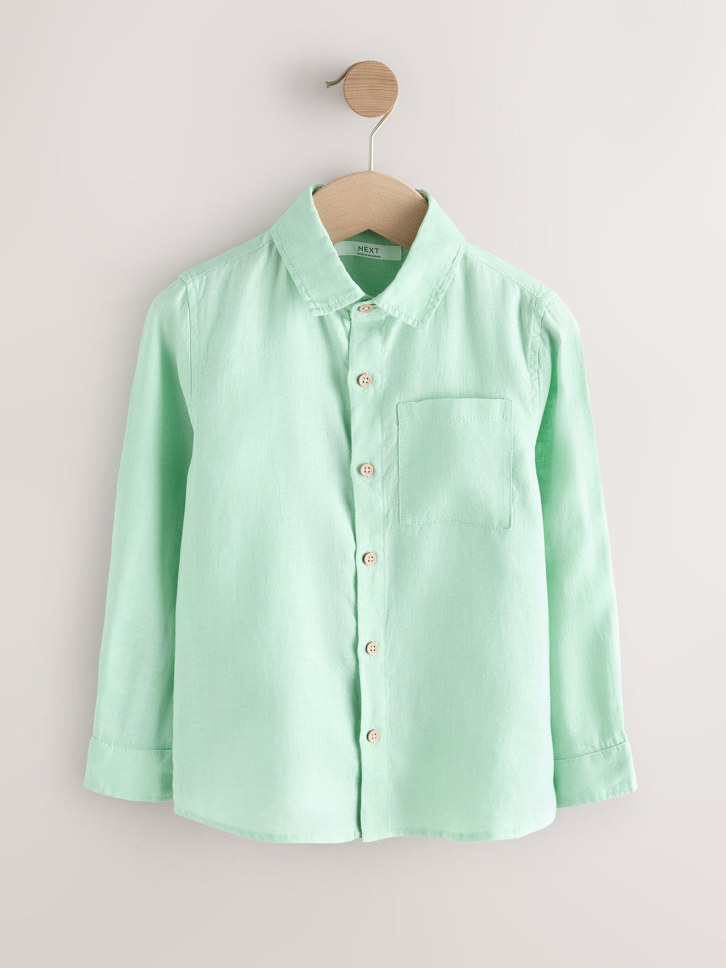 Dsiney Kidz - Light Green Long Sleeve Linen Shirt (3-16yrs) image 1
