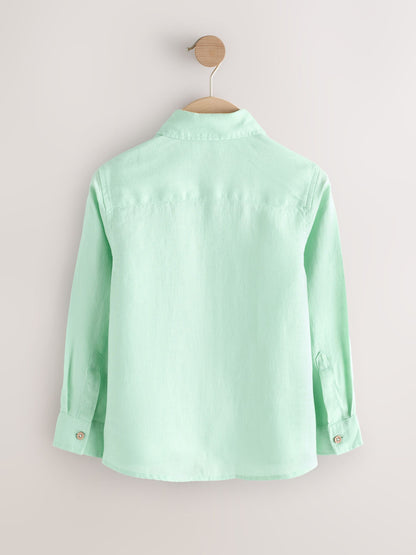 Dsiney Kidz - Light Green Long Sleeve Linen Shirt (3-16yrs) image 2