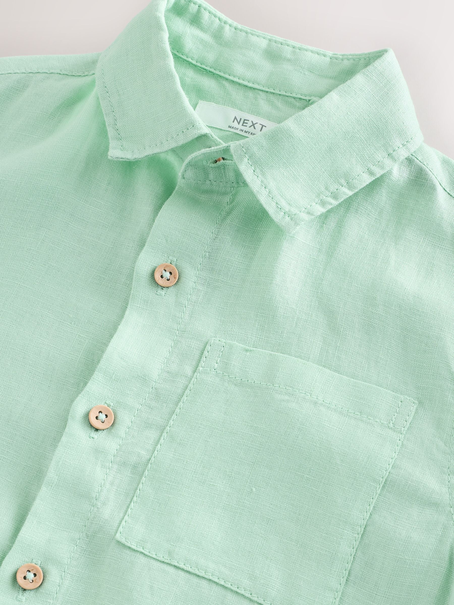 Dsiney Kidz - Light Green Long Sleeve Linen Shirt (3-16yrs) image 3