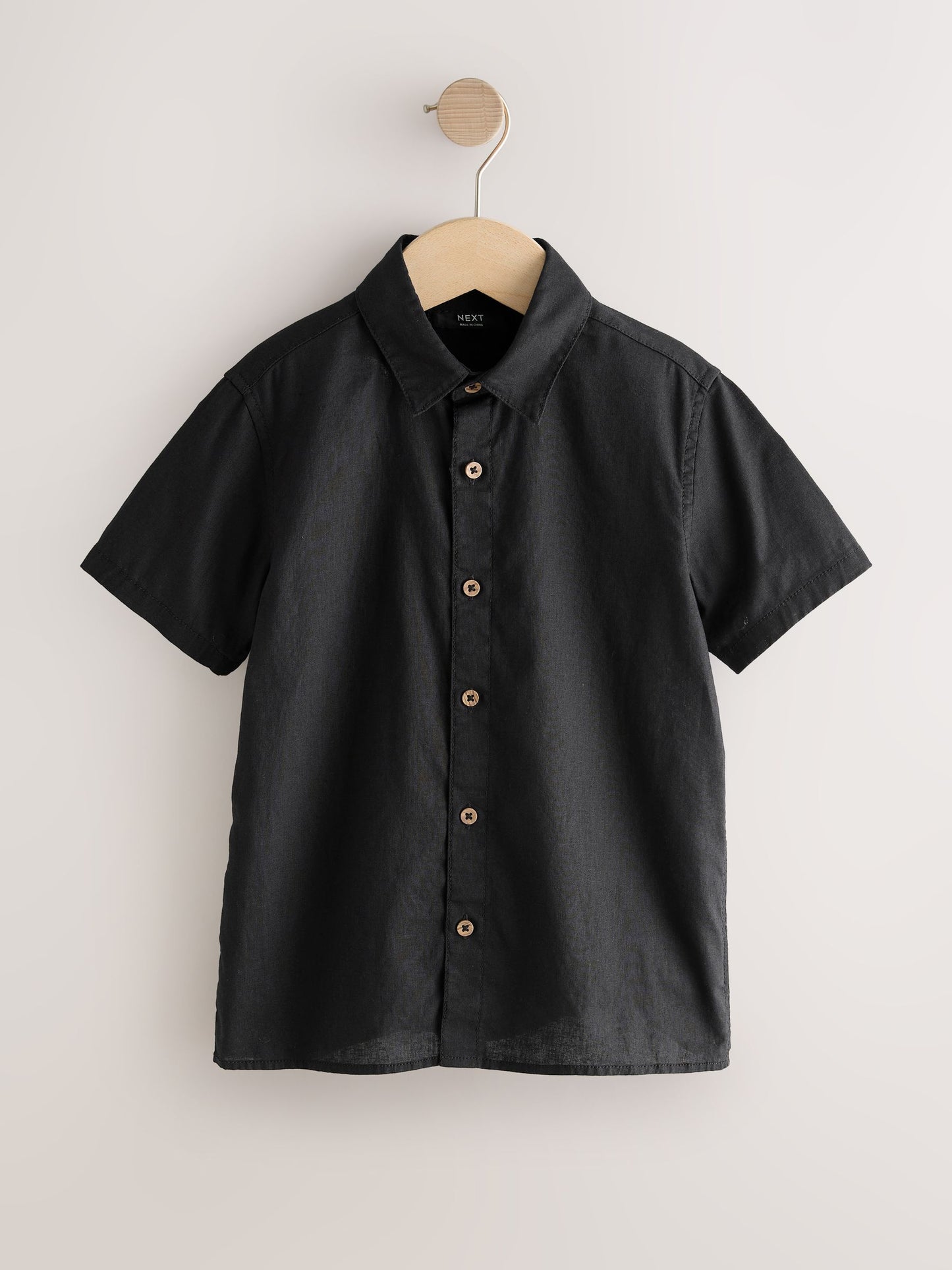 Dsiney Kidz - Black Short Sleeve Linen Blend Shirt (3-16yrs) image 1
