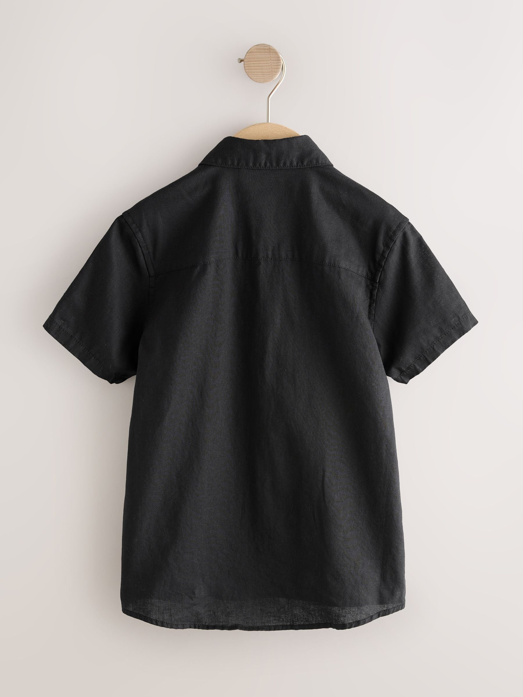 Dsiney Kidz - Black Short Sleeve Linen Blend Shirt (3-16yrs) image 2