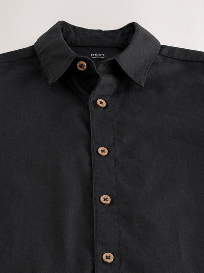 Dsiney Kidz - Black Short Sleeve Linen Blend Shirt (3-16yrs) image 3