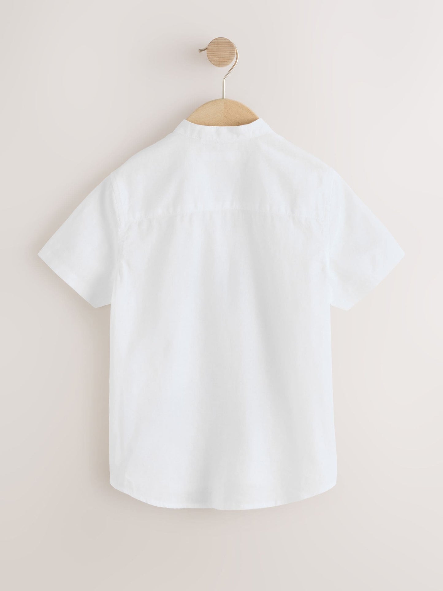 Dsiney Kidz - White Short Sleeve Linen Blend Grandad Collar Shirt (3-16yrs) image 2