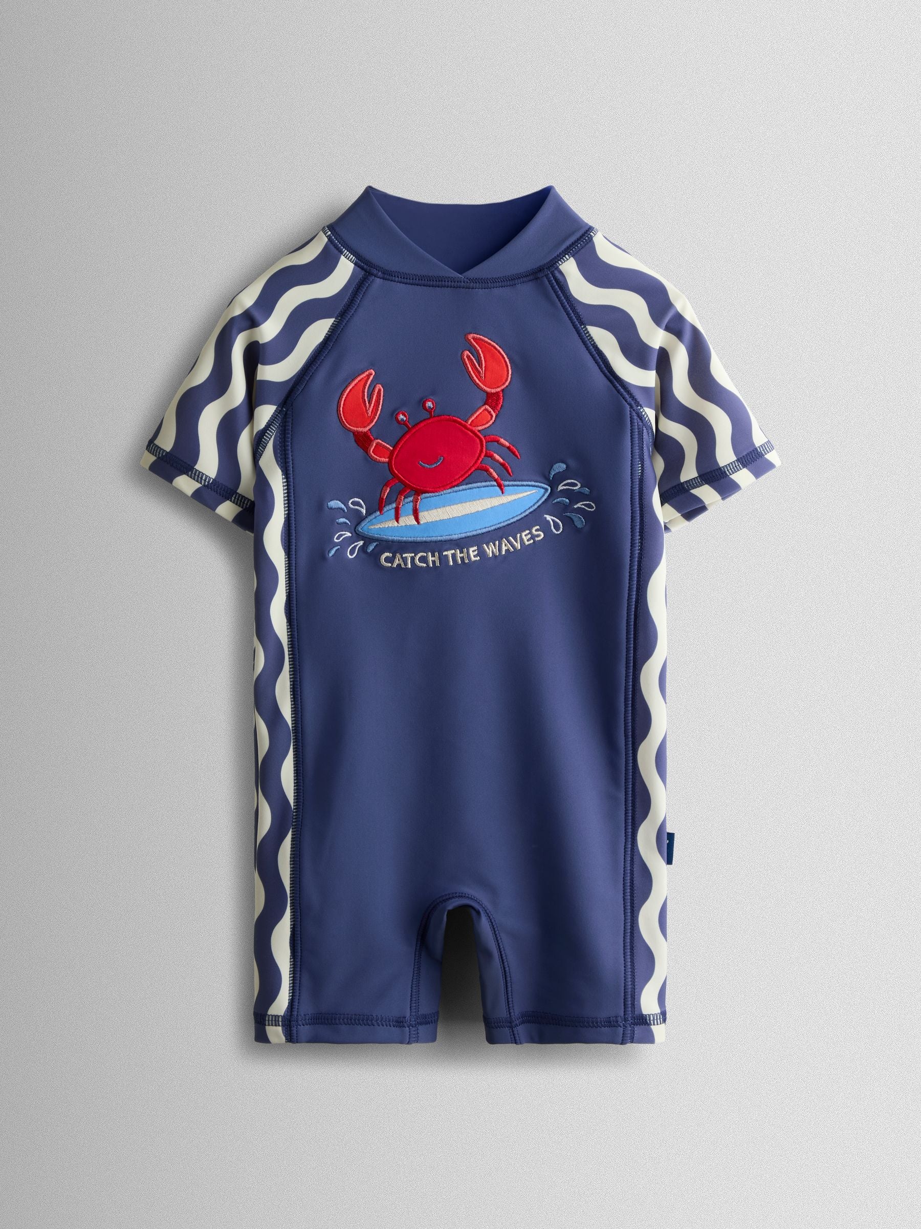 JoJo Maman Bébé Crab Navy Blue UV Sunsafe Suit image 1