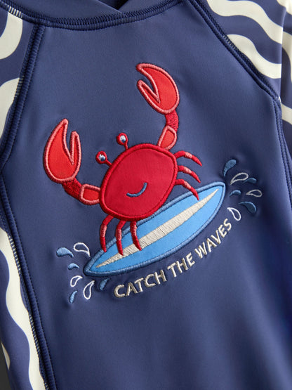 JoJo Maman Bébé Crab Navy Blue UV Sunsafe Suit image 3