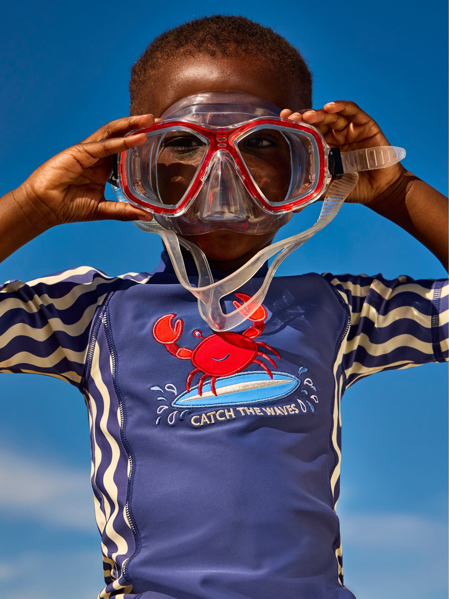 JoJo Maman Bébé Crab Navy Blue UV Sunsafe Suit image 5