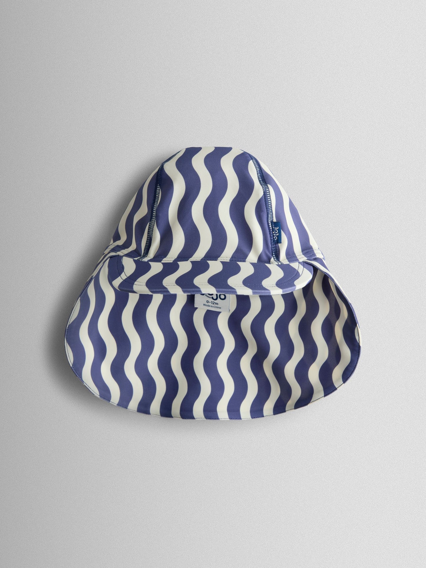 JoJo Maman Bébé Navy Blue Wavy Stripe UV Sun Protection Swim Hat image 1