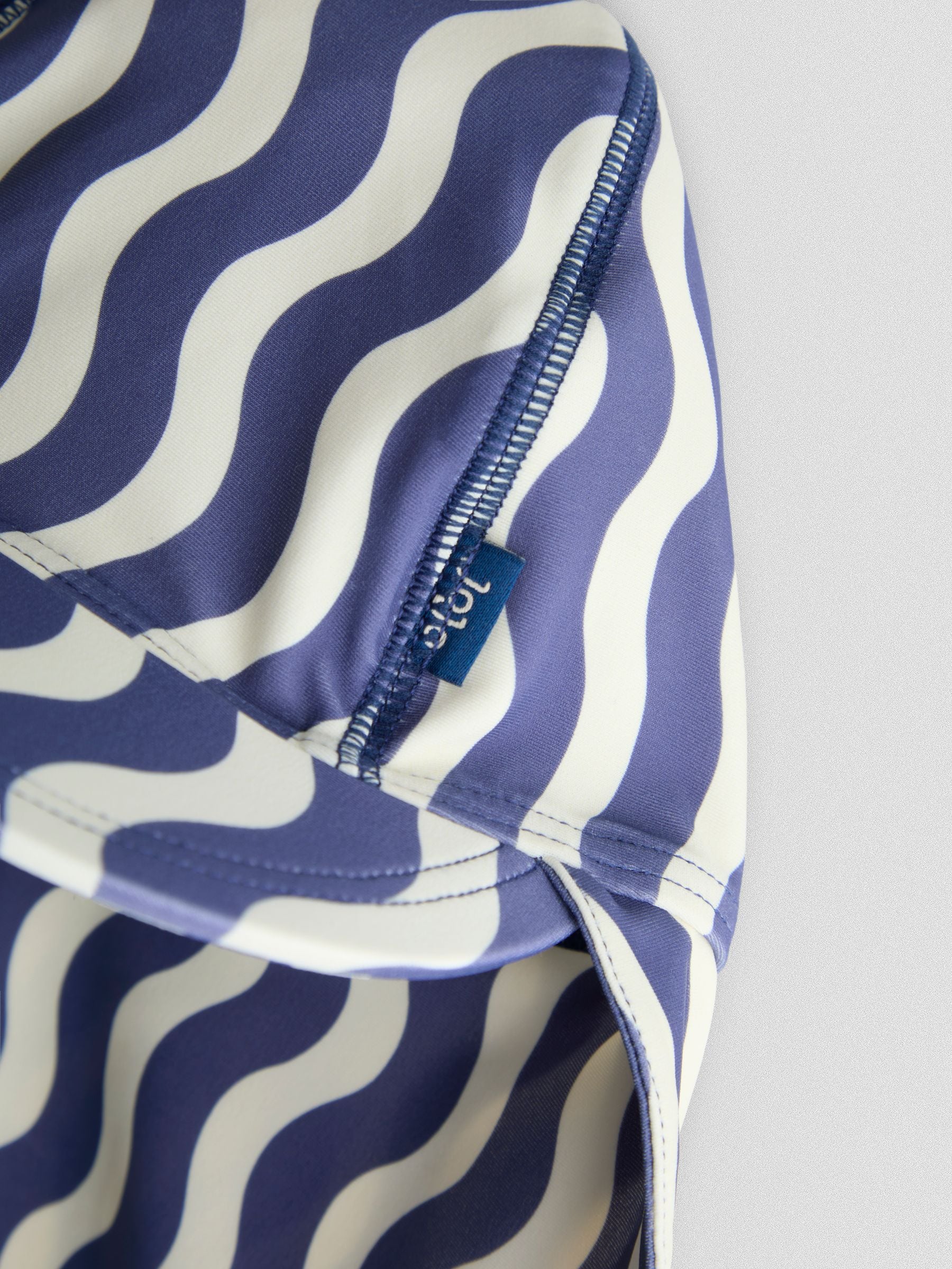 JoJo Maman Bébé Navy Blue Wavy Stripe UV Sun Protection Swim Hat image 2