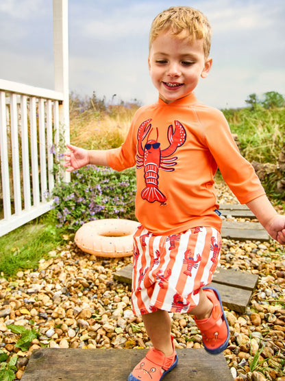 JoJo Maman Bébé Red Lobster Appliqué Sunsafe Rash Vest Set image 1