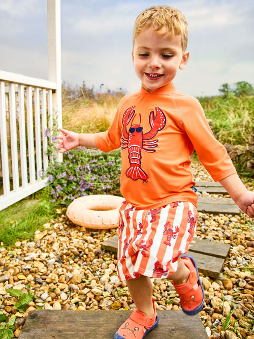 JoJo Maman Bébé Red Lobster Appliqué Sunsafe Rash Vest Set image 1