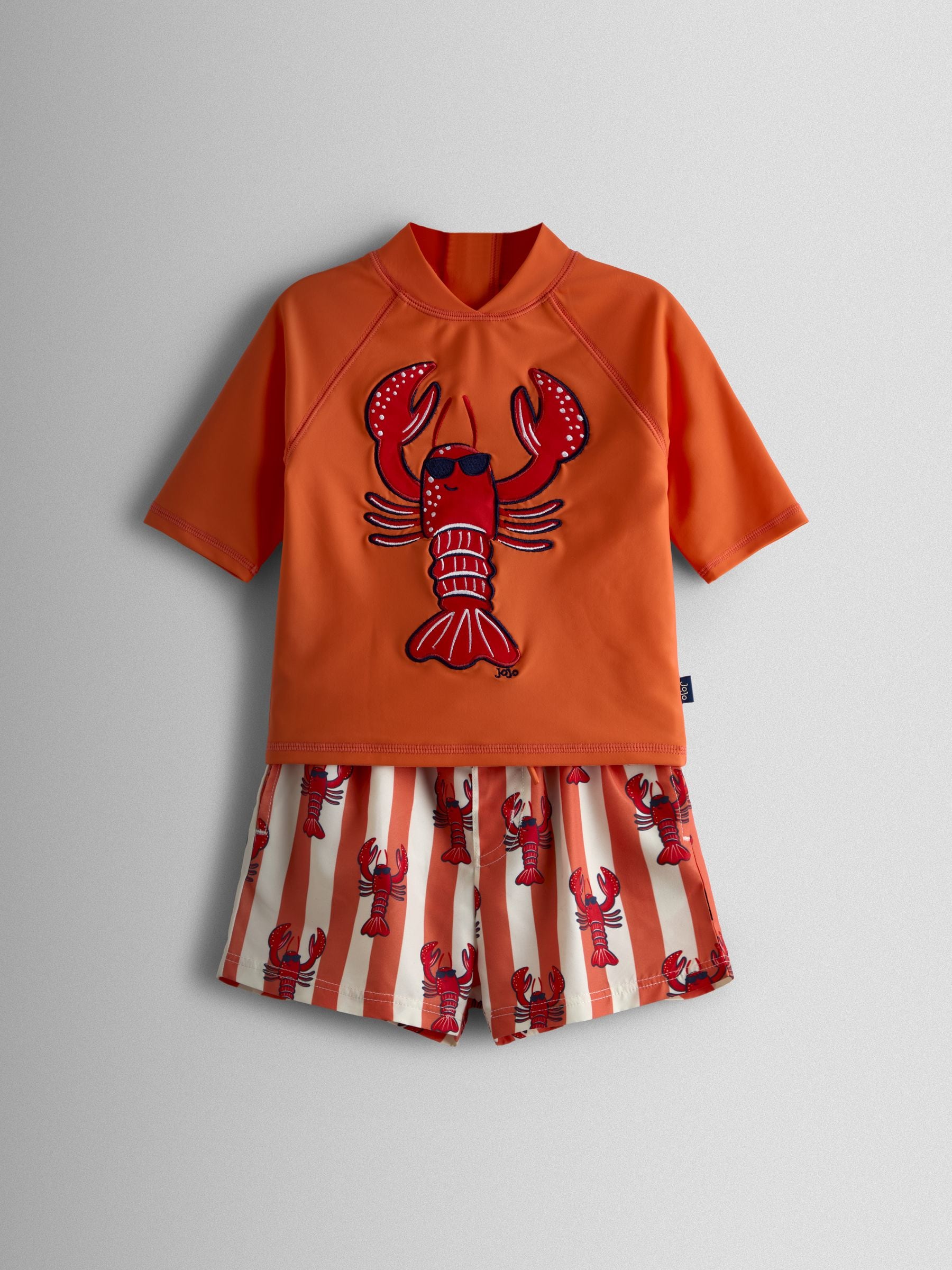 JoJo Maman Bébé Red Lobster Appliqué Sunsafe Rash Vest Set image 2
