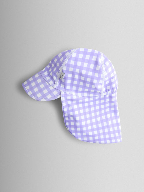 JoJo Maman Bébé Lilac Gingham UV Sun Protection Swim Hat image 1