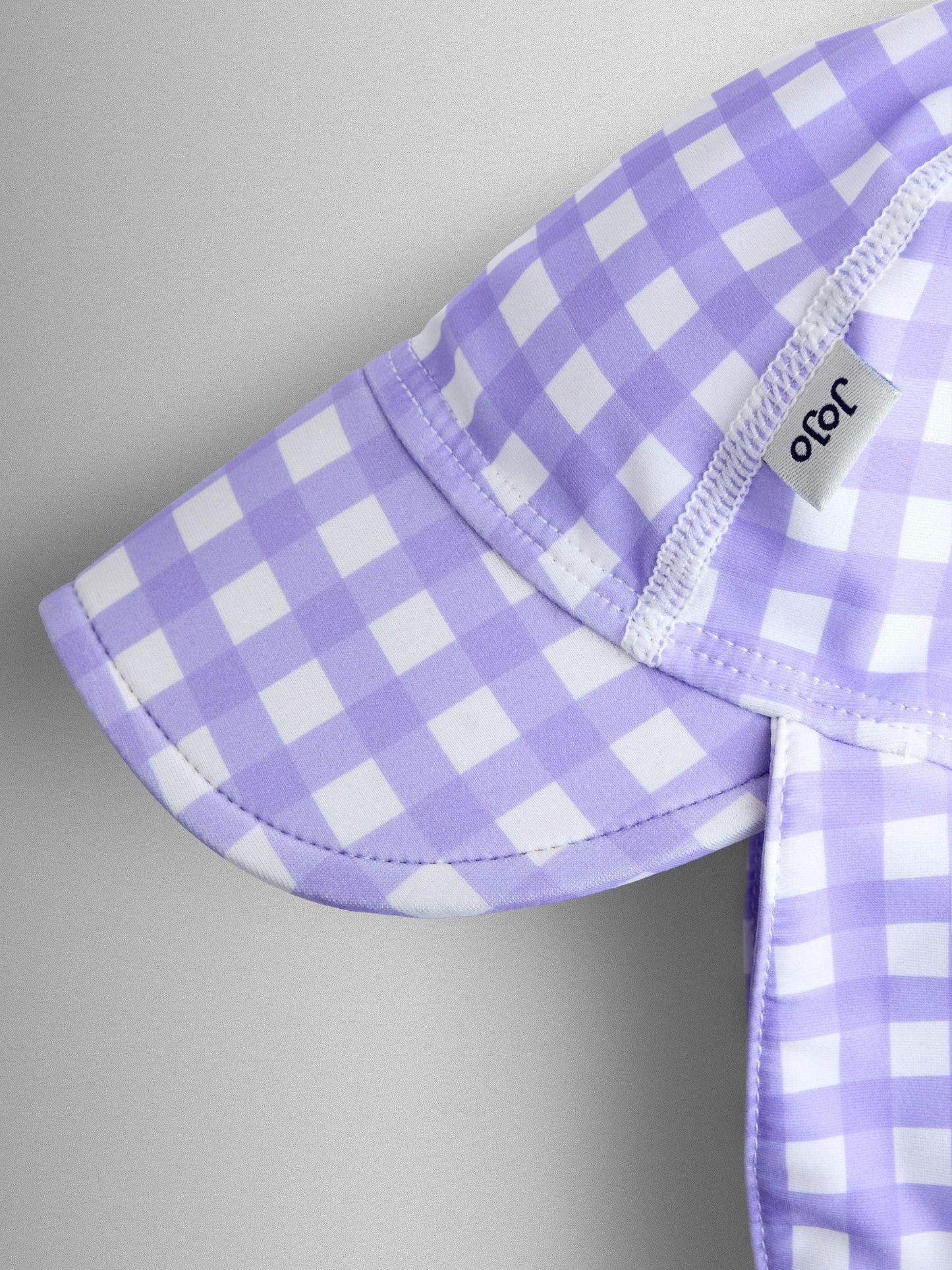 JoJo Maman Bébé Lilac Gingham UV Sun Protection Swim Hat image 2
