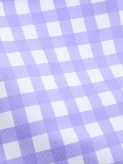 JoJo Maman Bébé Lilac Gingham UV Sun Protection Swim Hat image 3