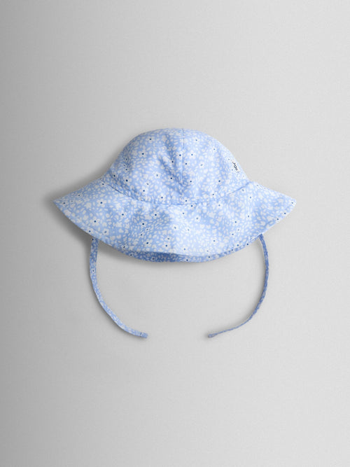 JoJo Maman Bébé Blue Ditsy Floppy Swim Hat image 1