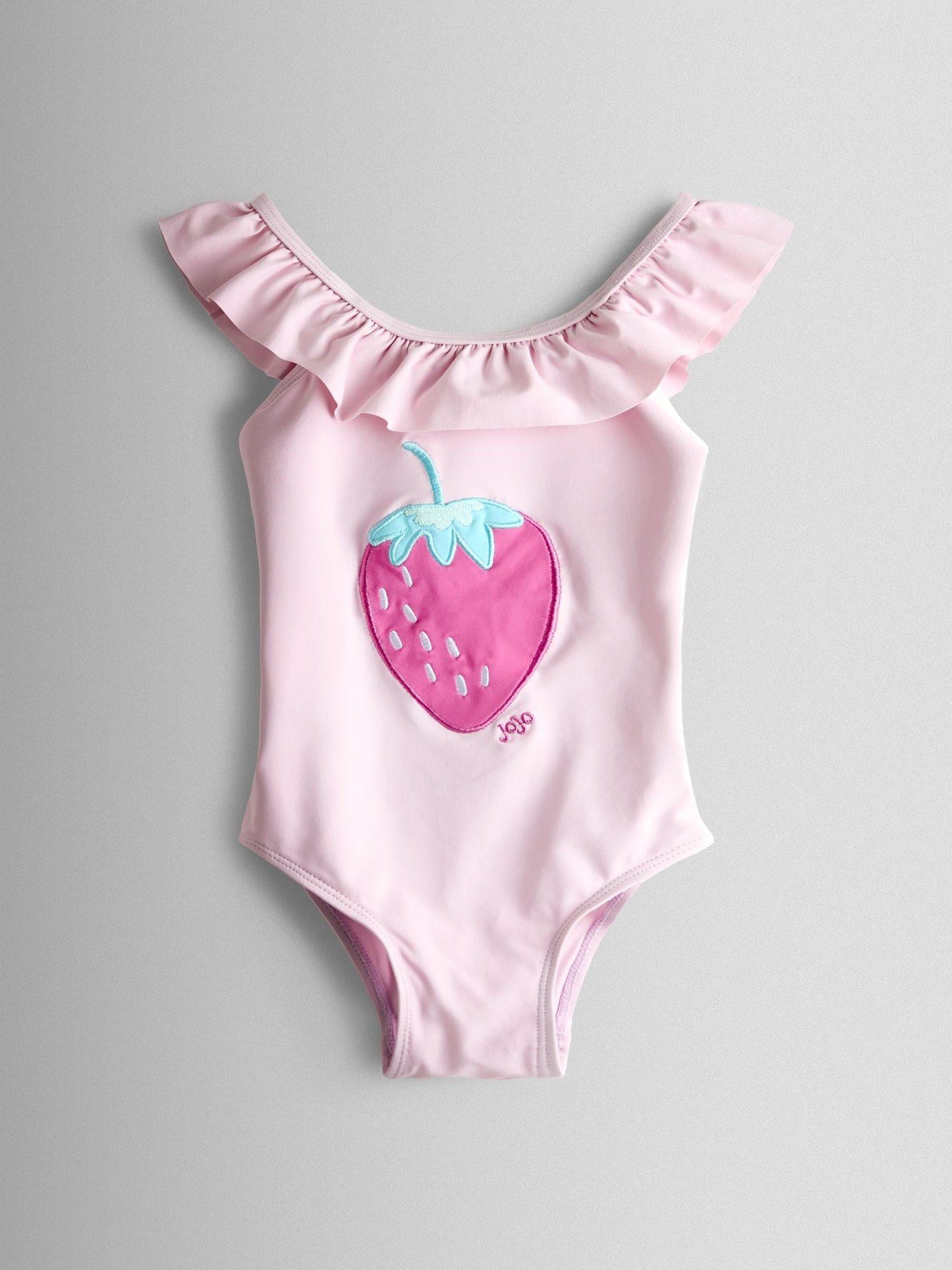 JoJo Maman Bébé Pink 2 Pack Strawberry Stripe Swimsuit image 3