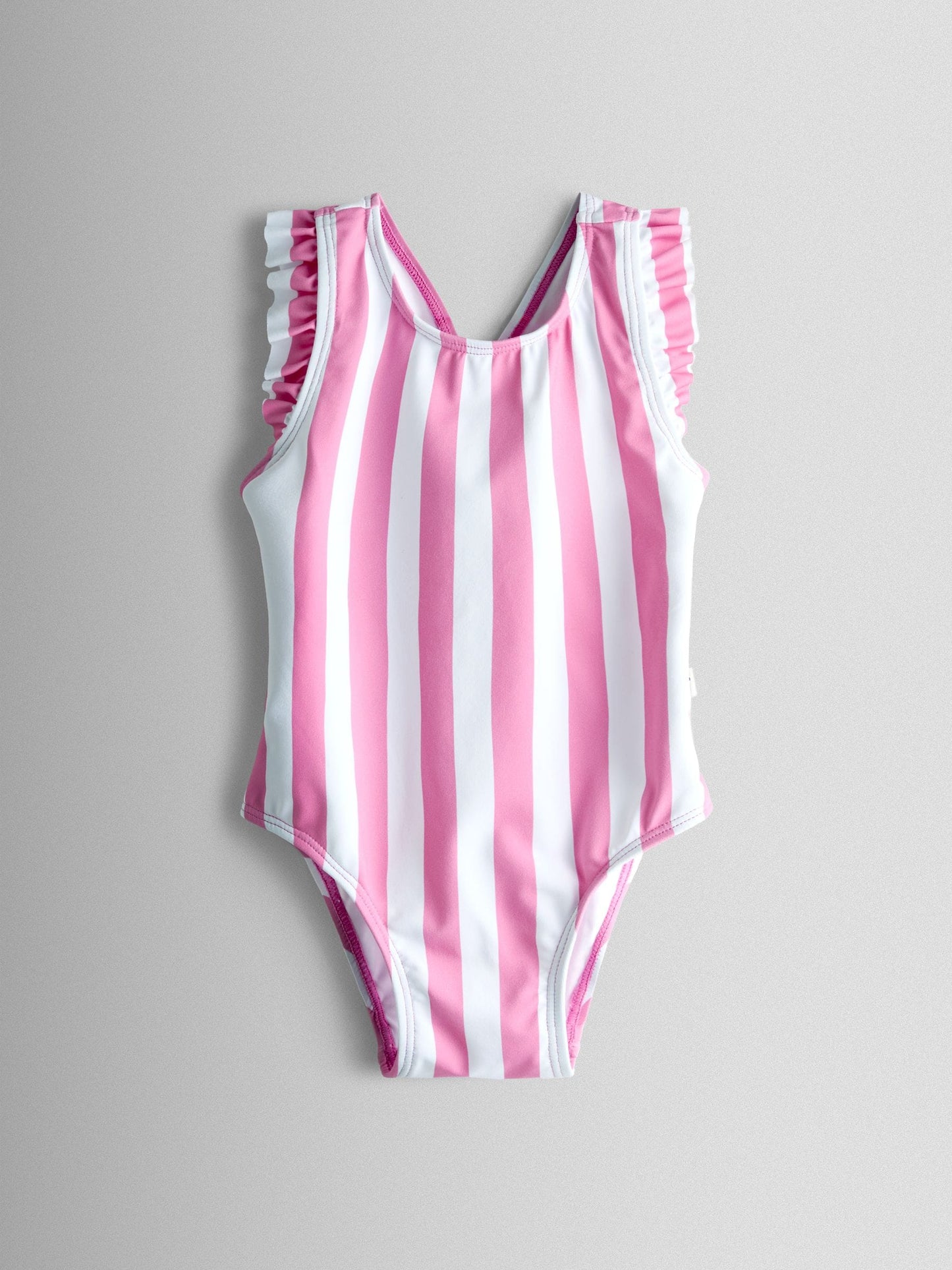 JoJo Maman Bébé Pink 2 Pack Strawberry Stripe Swimsuit image 5