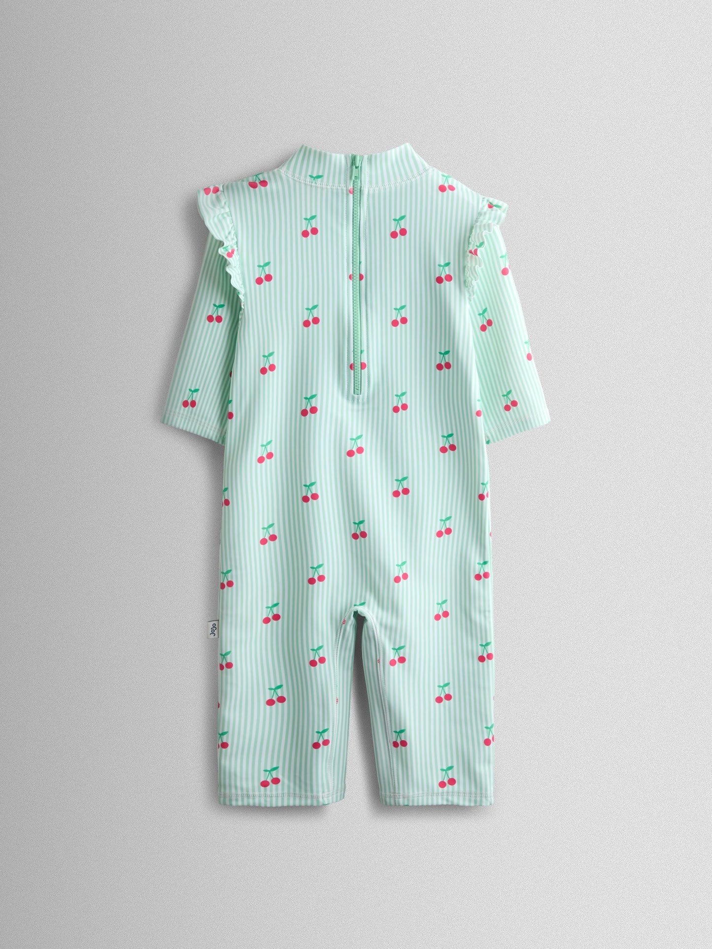 Dsiney Kidz - JoJo Maman Bébé Green Cherry Stripe UV Sunsafe Suit image 3