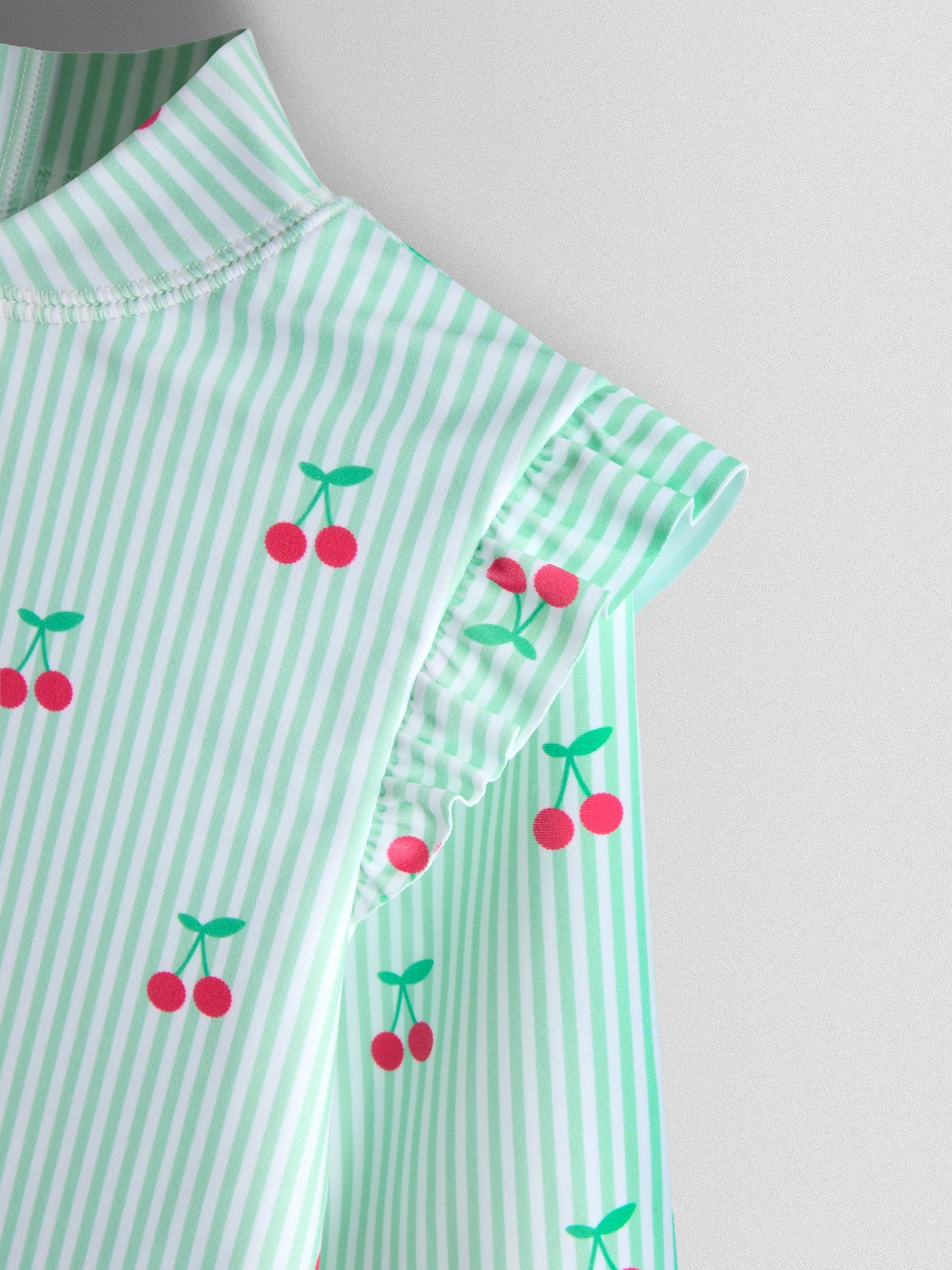 Dsiney Kidz - JoJo Maman Bébé Green Cherry Stripe UV Sunsafe Suit image 4