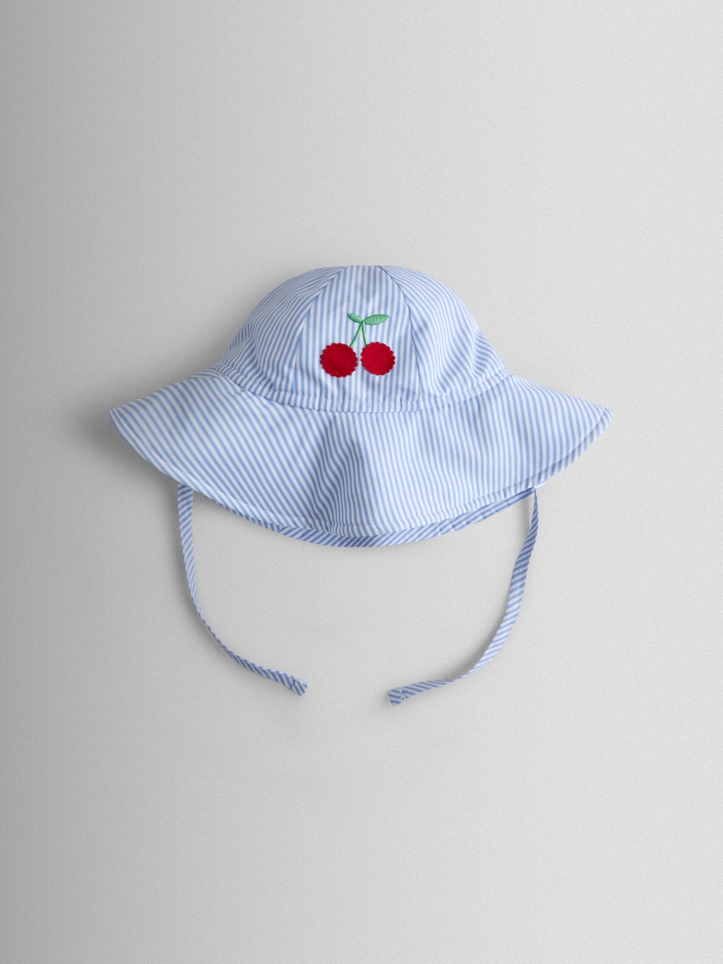 JoJo Maman Bébé Blue Cherry Stripe Floppy Swim Hat image 1