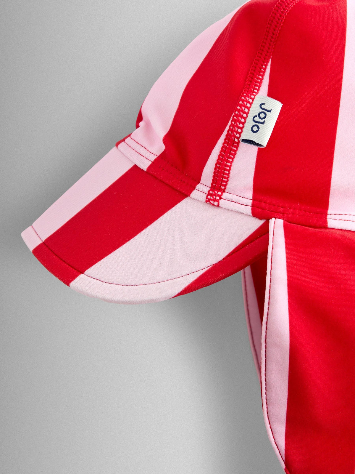 JoJo Maman Bébé Pink & Red Stripe UV Sun Protection Swim Hat image 2