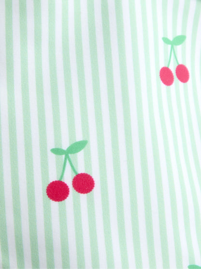 JoJo Maman Bébé Green Cherry Stripe UV Sun Protection Swim Hat image 3