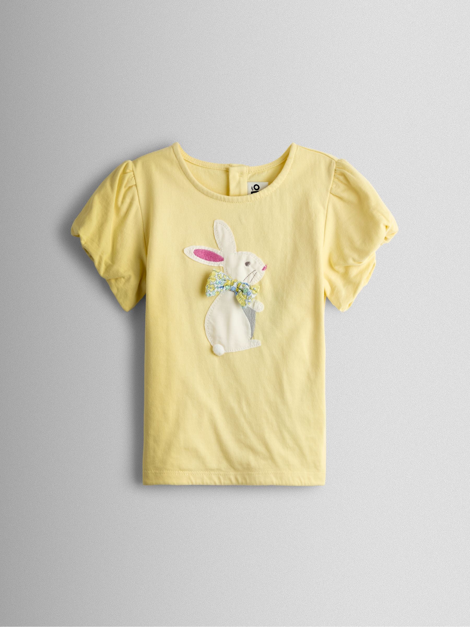JoJo Maman Bébé Yellow Bunny Appliqué T-shirt & Seersucker Skirt Set image 2