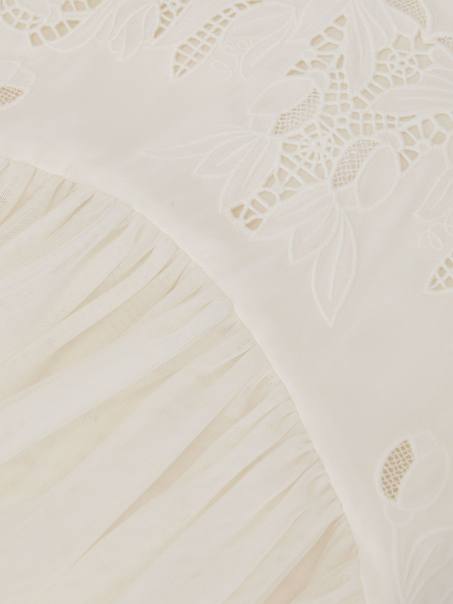 Reiss Ivory Phoebe 3-9 yrs Lace-Detail Tulle-Skirt Dress image 5