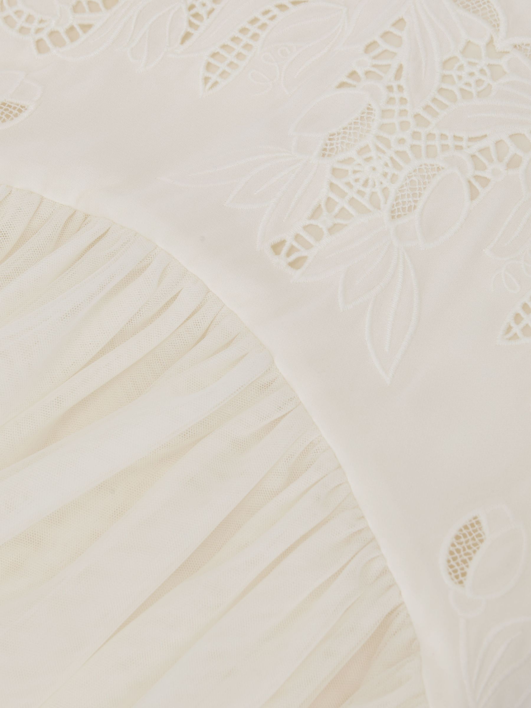 Reiss Ivory Phoebe 3-9 yrs Lace-Detail Tulle-Skirt Dress image 5