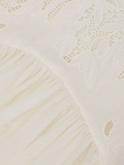 Reiss Ivory Phoebe 3-9 yrs Lace-Detail Tulle-Skirt Dress image 5