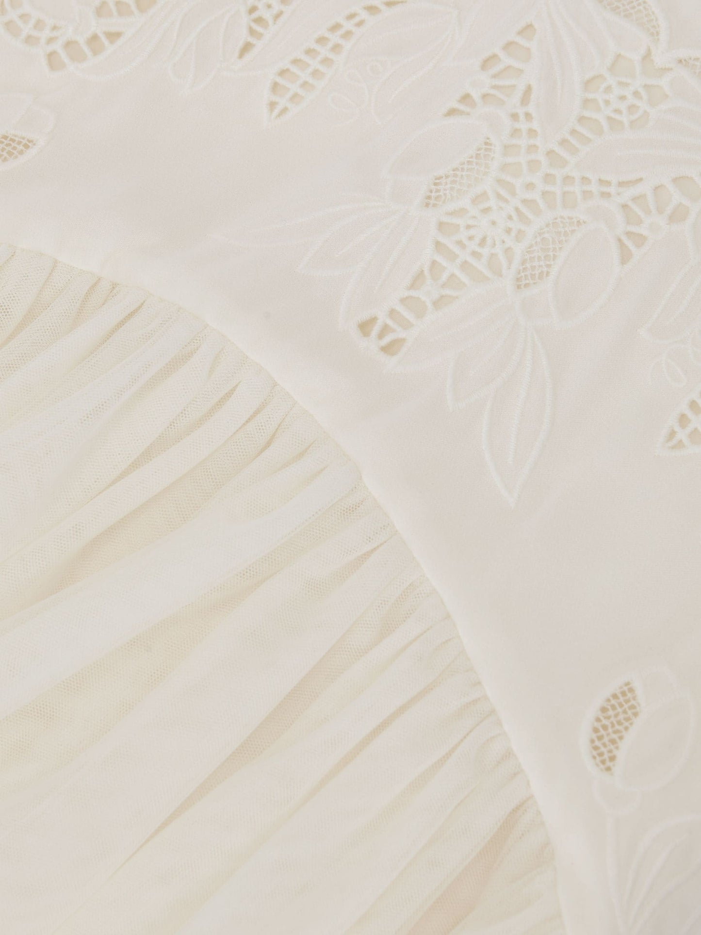 Reiss Ivory Phoebe 3-9 yrs Lace-Detail Tulle-Skirt Dress image 5