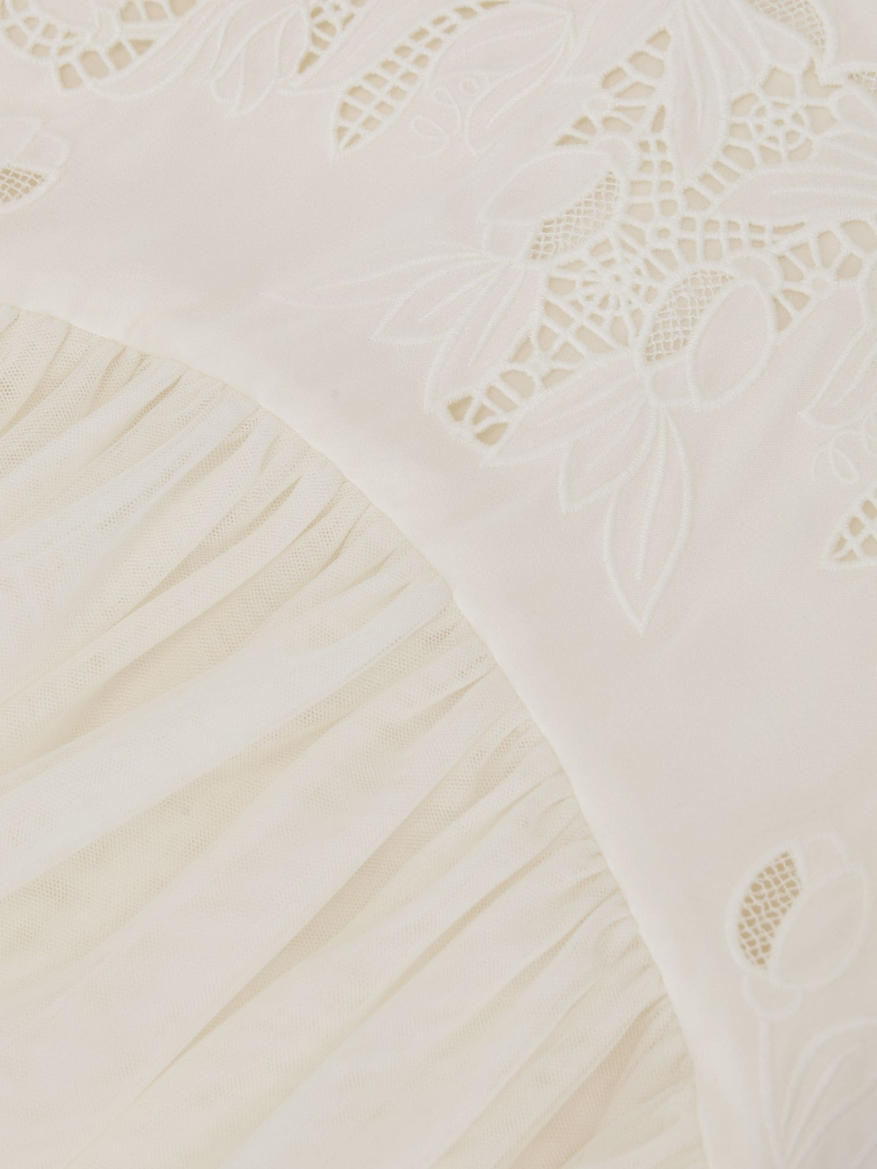 Reiss Ivory Phoebe 3-9 yrs Lace-Detail Tulle-Skirt Dress image 5
