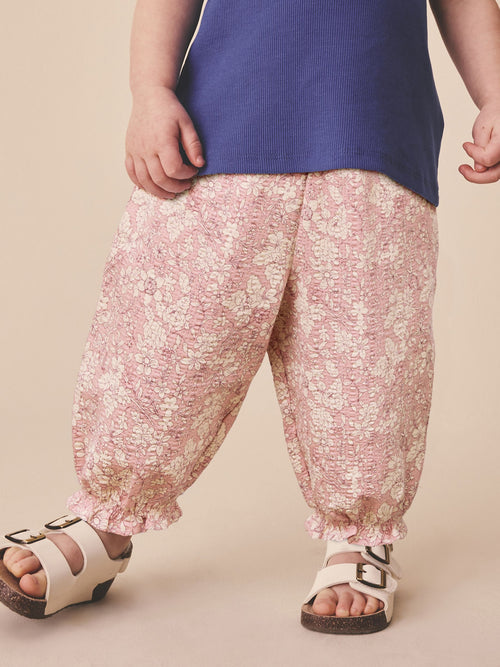 Orange Ditsy Floral Textured Bloomer Trousers (3mths-7yrs) image 1