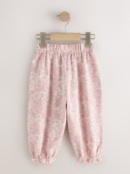 Orange Ditsy Floral Textured Bloomer Trousers (3mths-7yrs) image 6