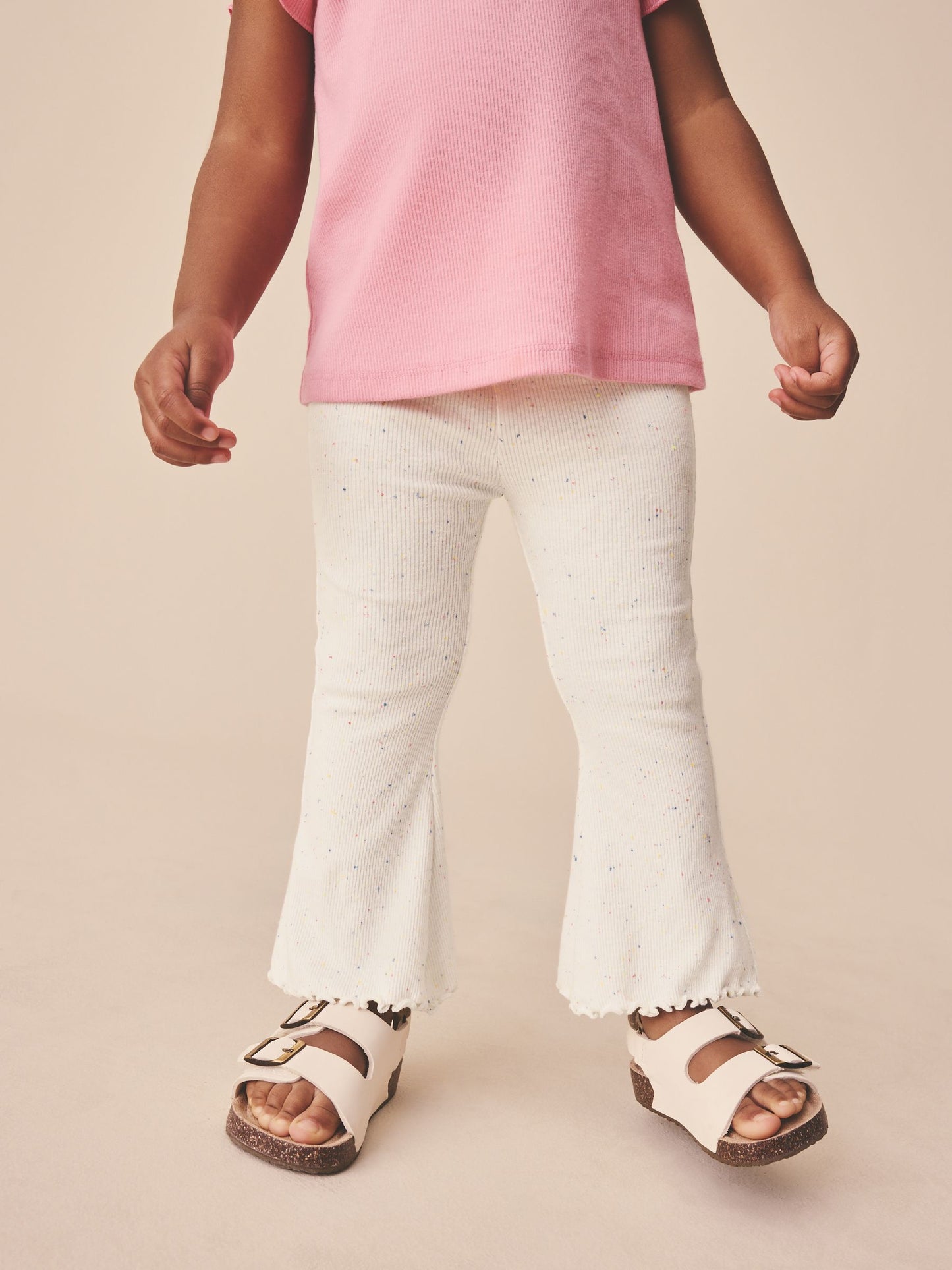 Oatmarl Nep Rib Flare Leggings (3mths-7yrs) image 1
