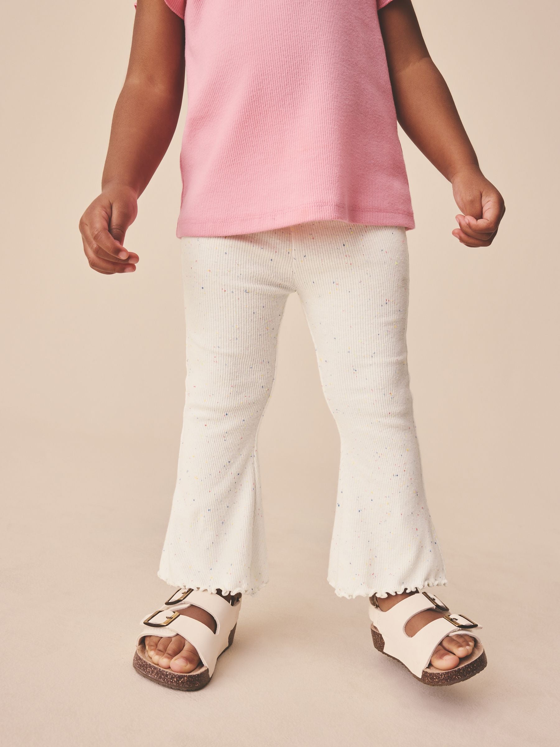 Oatmarl Nep Rib Flare Leggings (3mths-7yrs) image 1