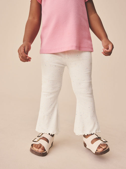 Oatmarl Nep Rib Flare Leggings (3mths-7yrs) image 1