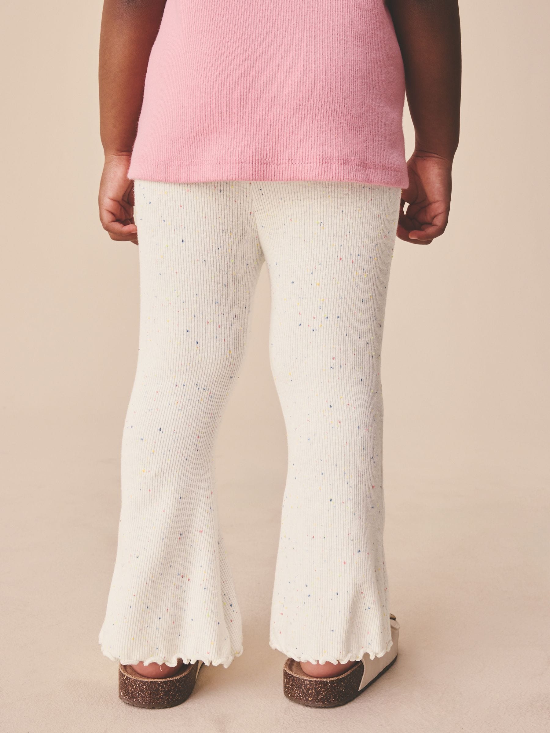 Oatmarl Nep Rib Flare Leggings (3mths-7yrs) image 3