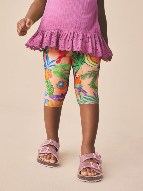 Pink Fruit Print Crop Leggings (3mths-7yrs) image 1