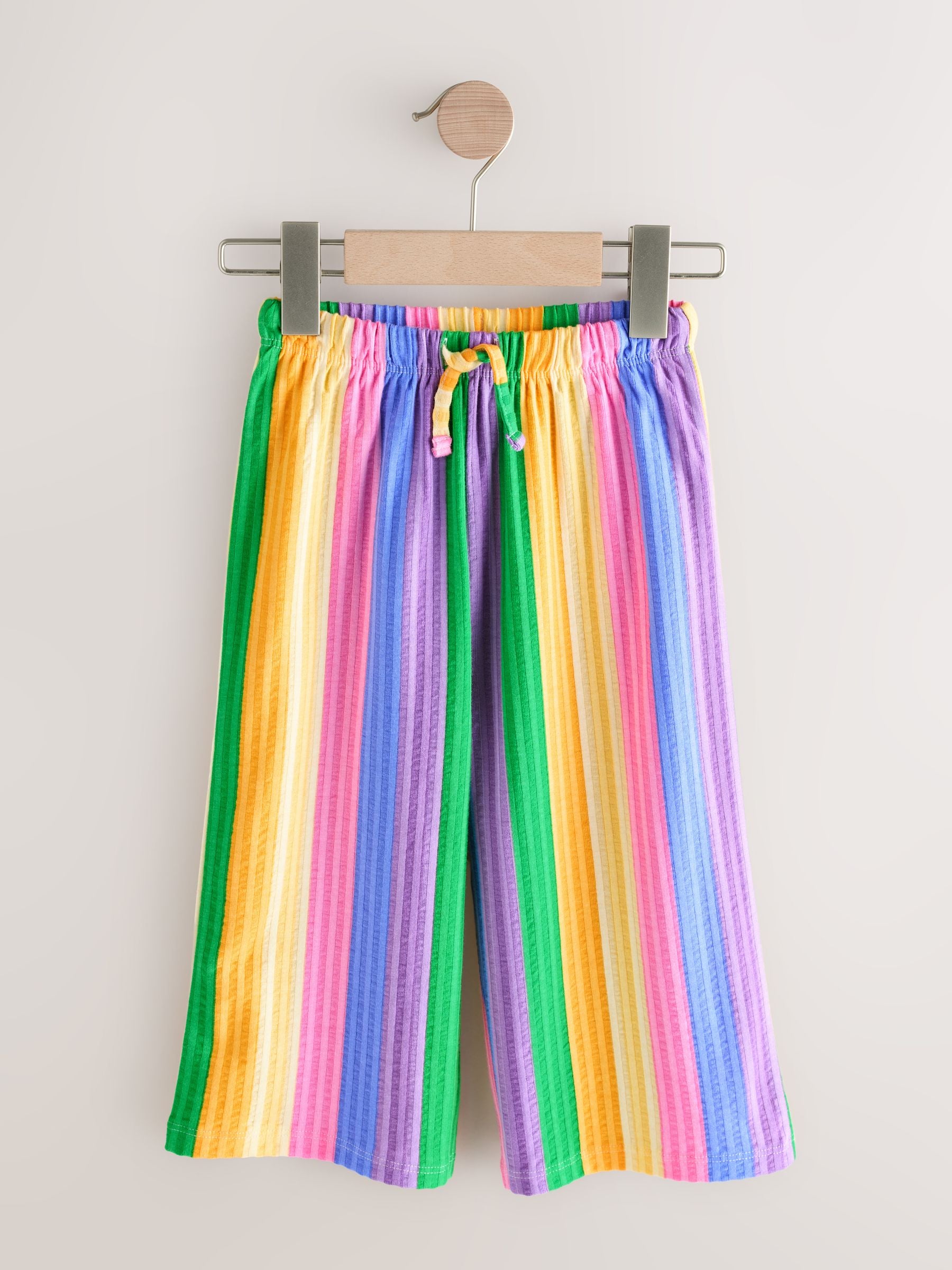 Pink Rainbow Stripe Wide Leg Trousers (3mths-7yrs) image 4