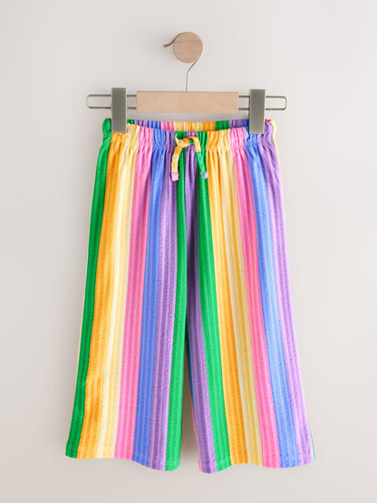 Pink Rainbow Stripe Wide Leg Trousers (3mths-7yrs) image 4