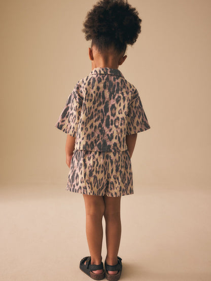 Animal Print Shirt And Short Co-Ord Set (3mths-10yrs) image 3