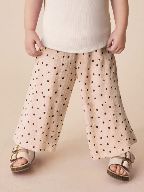Ecru Mono Spot Wide Leg Trousers (3mths-7yrs) image 1
