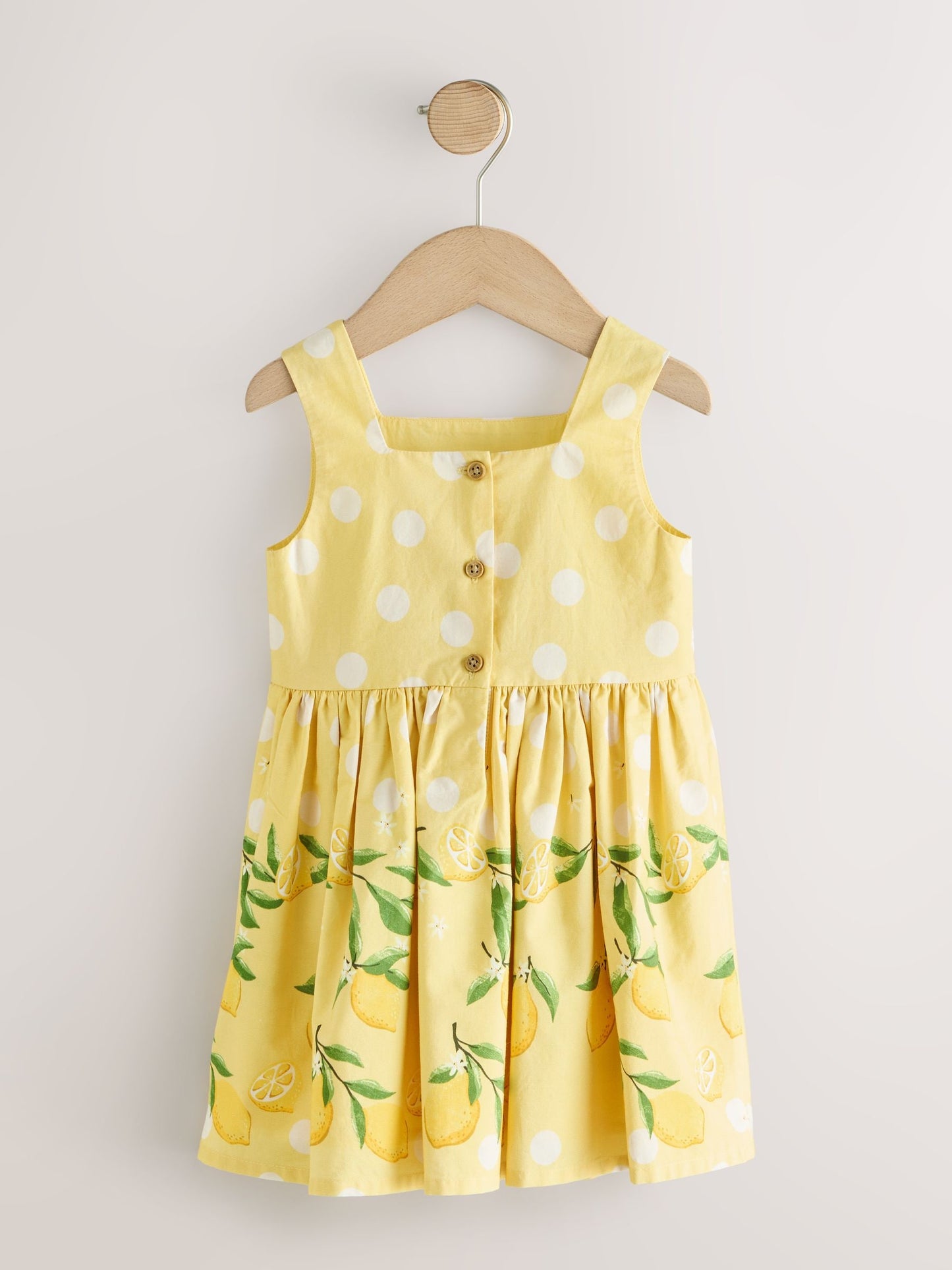 Yellow Lemon Spot Bow Front Prom Dress (3mths-8yrs) image 6