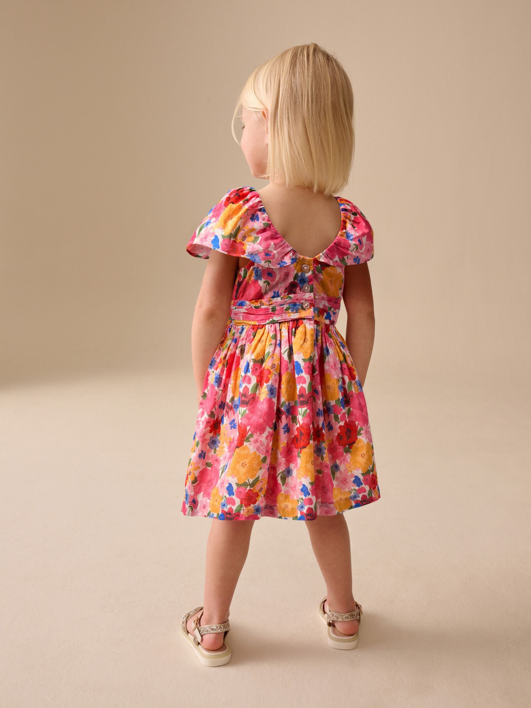 Multi Bright Print Angel Sleeve Prom Dress (3mths-8yrs) image 2