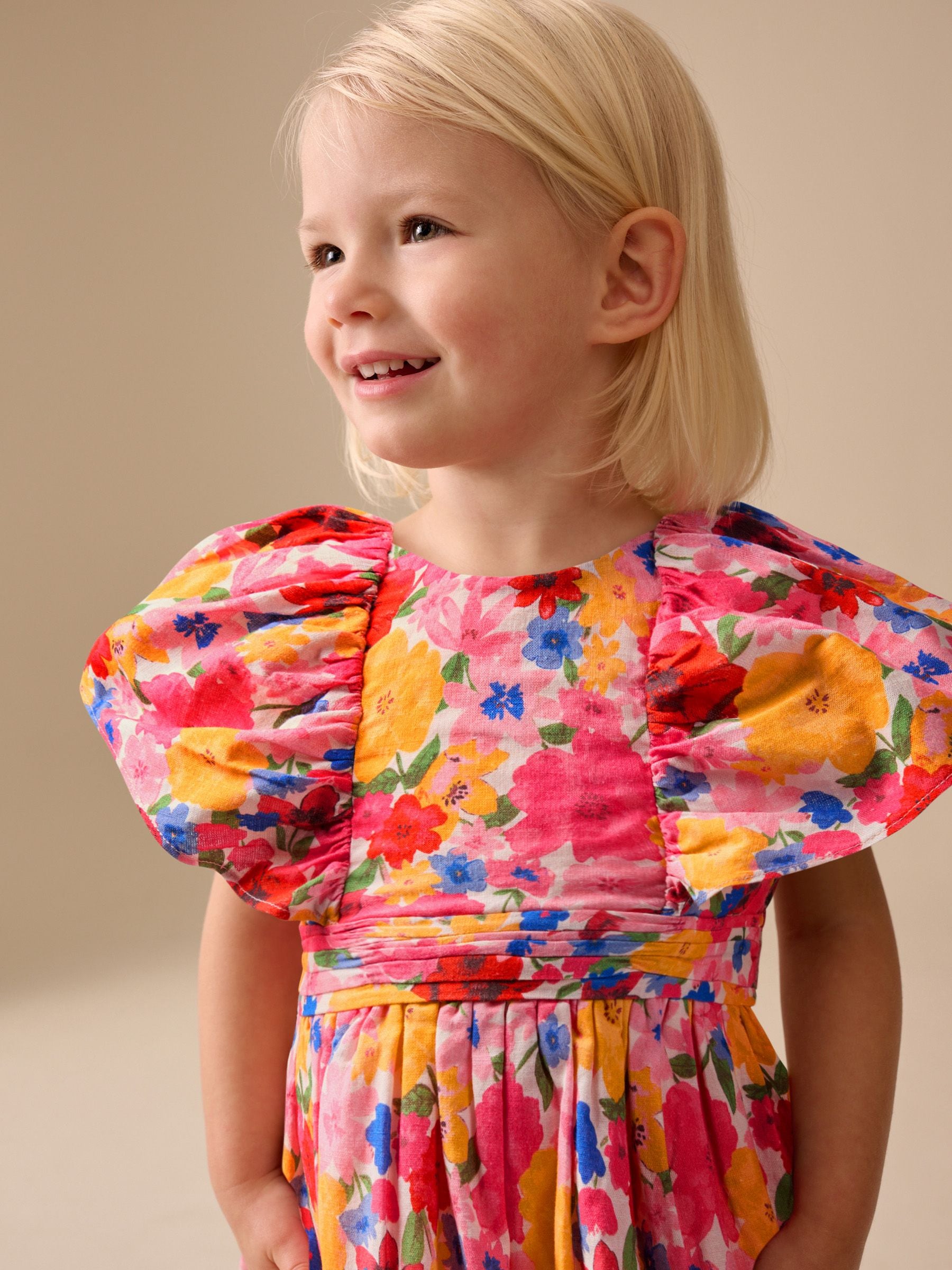 Multi Bright Print Angel Sleeve Prom Dress (3mths-8yrs) image 3