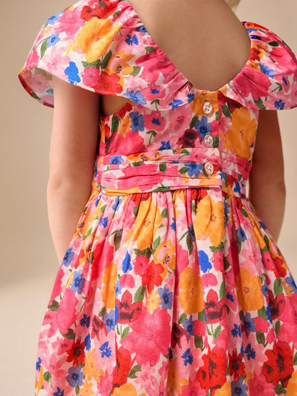 Multi Bright Print Angel Sleeve Prom Dress (3mths-8yrs) image 4