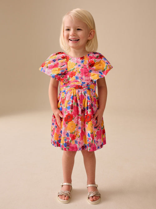 Dsiney Kidz - Multi Bright Print Angel Sleeve Prom Dress (3mths-8yrs) image 1