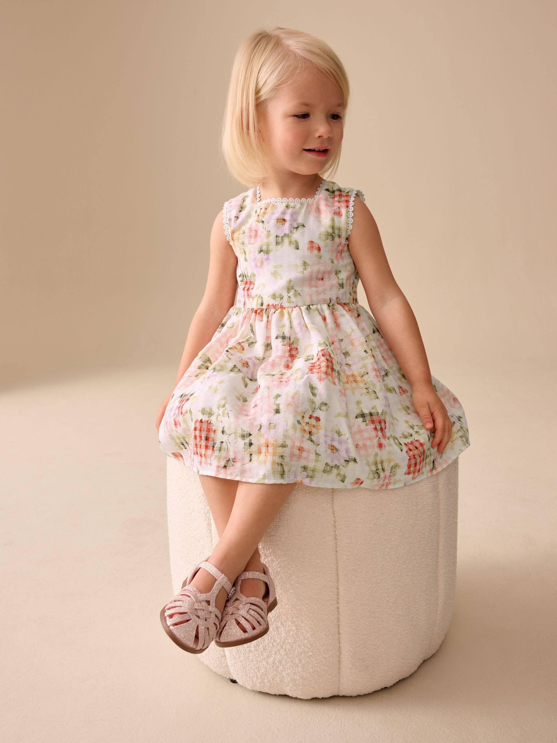 Pale Pink Floral Prom Dress (3mths-8yrs) image 2