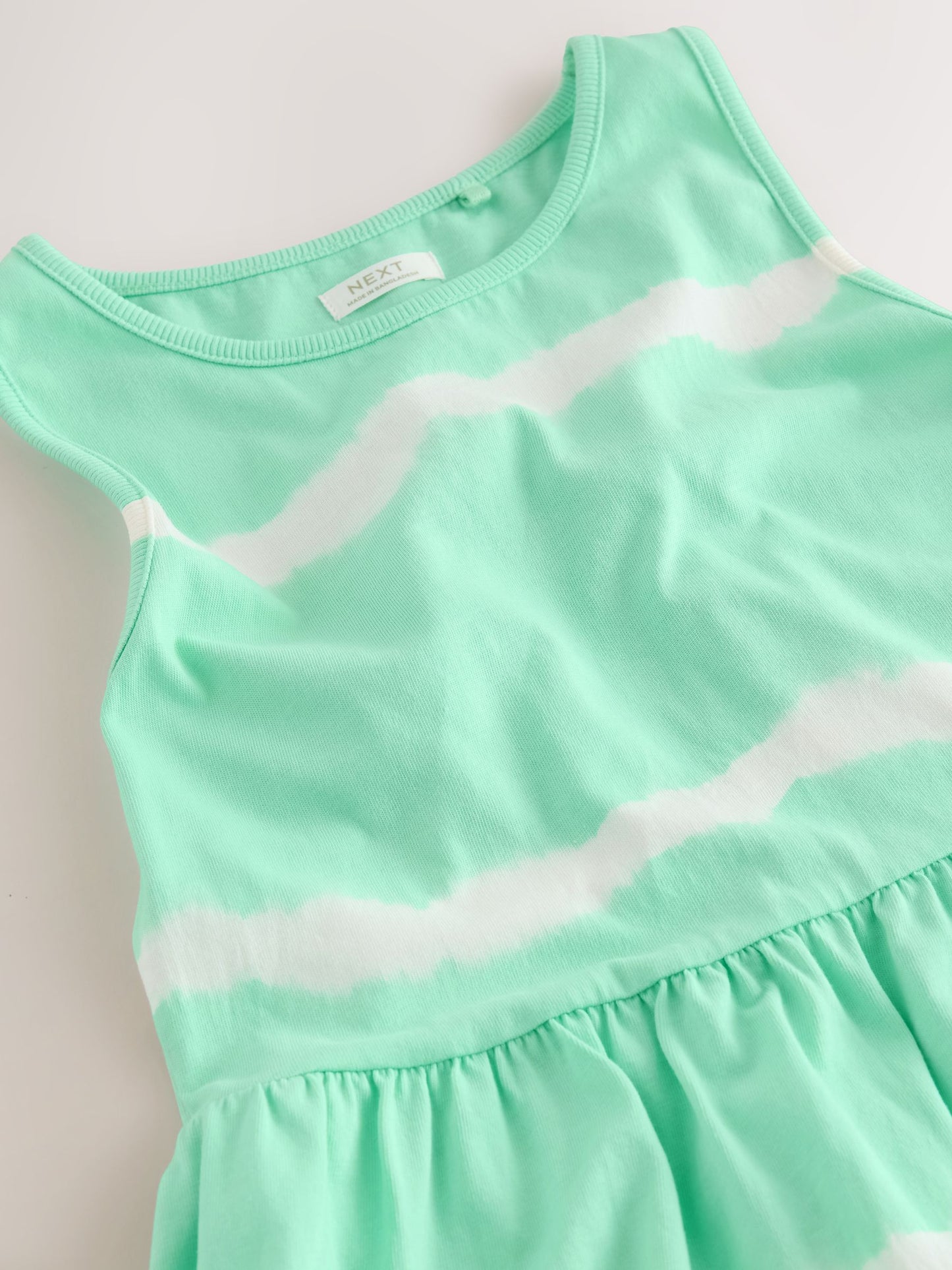 Mint Green Tie-Dye Twist Back Summer Dress (3-16yrs) image 8